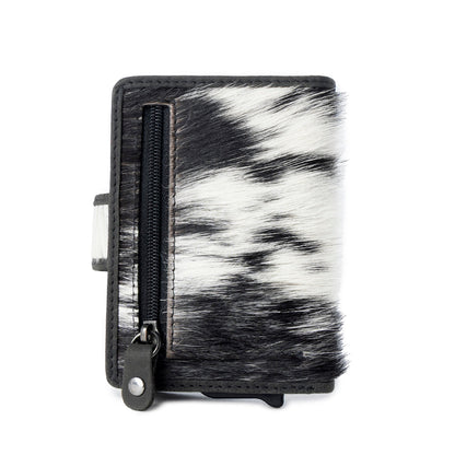 Myra Dune Star Hairon Leather Credit Card Holder in Black & White Myra USA