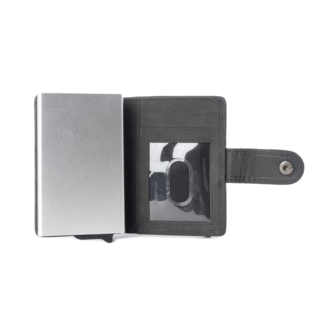 Myra Dune Star Hairon Leather Credit Card Holder in Black & White Myra USA