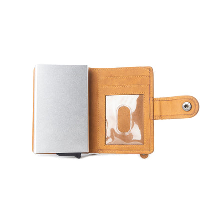 Myra Dune Star Hairon Leather Credit Card Holder in Brown & White Myra USA