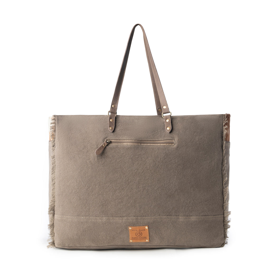 Myra Ranger Hide Western Weekender Bag for Women in olive with hairon detail Myra USA