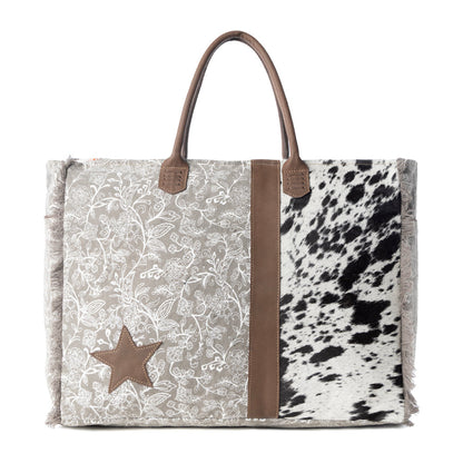 Myra Wildstar Pony Western Weekender Bag for Women in white with hairon detail Myra USA