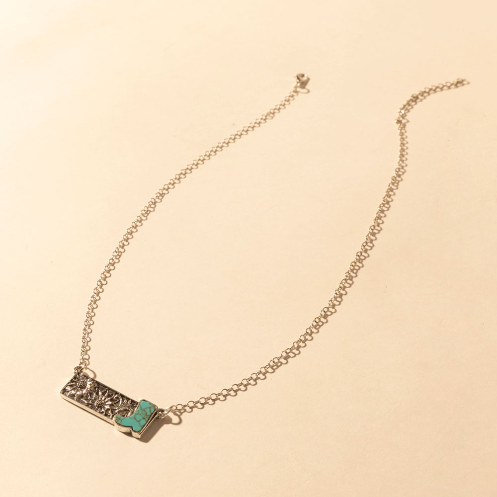 Myra Cowgirl Boot Charm Necklace for Women in Moonlit and Turquoise Myra USA