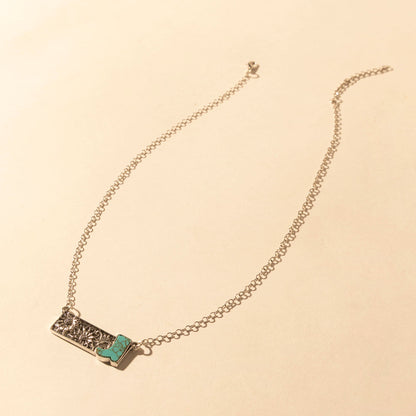 Myra Cowgirl Boot Charm Necklace for Women in Moonlit and Turquoise Myra USA