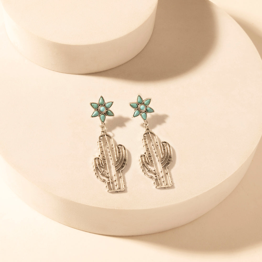Myra Cactus Kiss Turquoise Drop Earrings for Women Myra USA