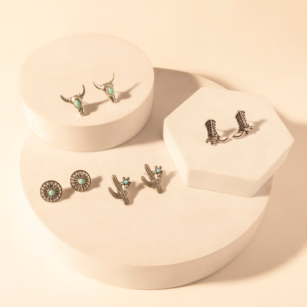 Myra Sonoran Stud Set in with turquoise detail in premium style Myra USA