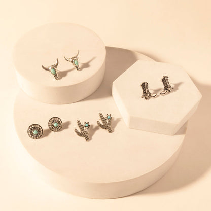 Myra Sonoran Stud Set in with turquoise detail in premium style Myra USA