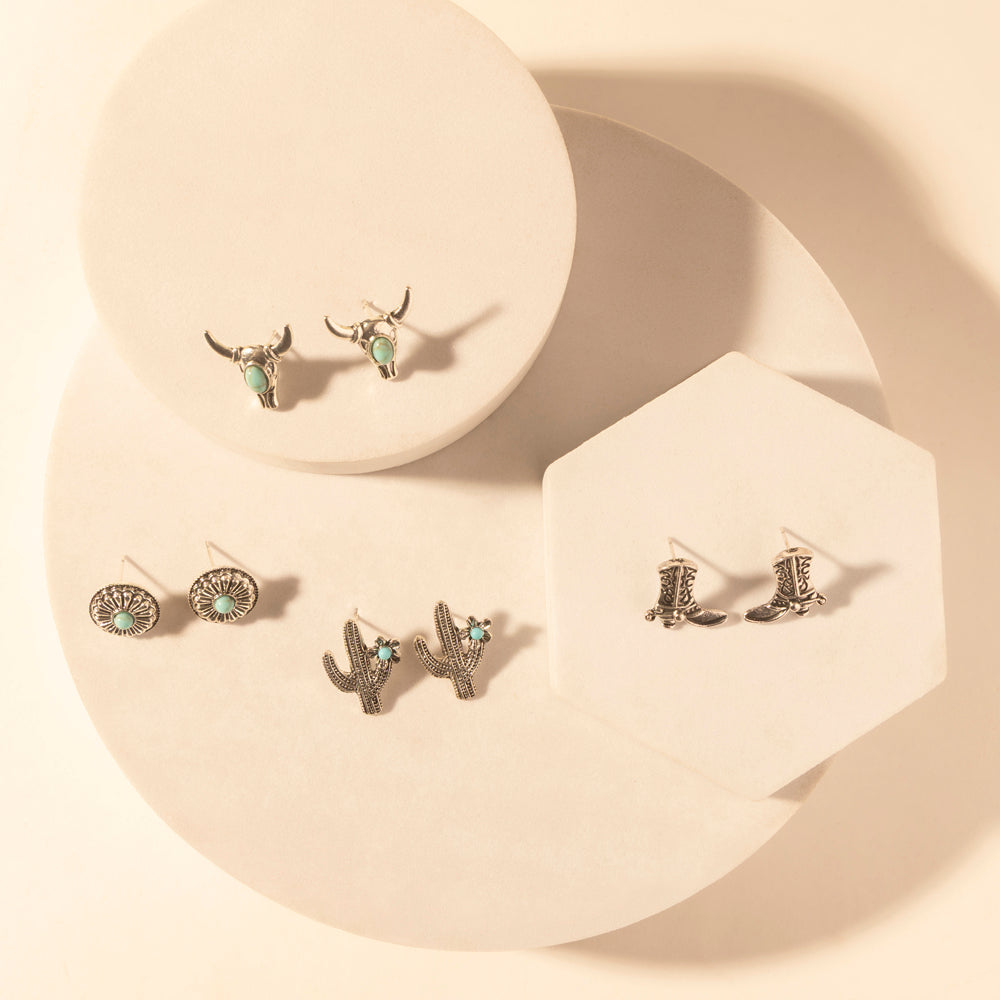 Myra Sonoran Stud Set in with turquoise detail in premium style Myra USA