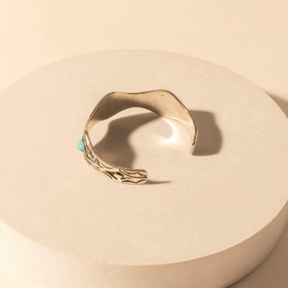 Myra Sedona Stone Cuff for Women with turquoise stones and engraved detail in premium style Myra USA