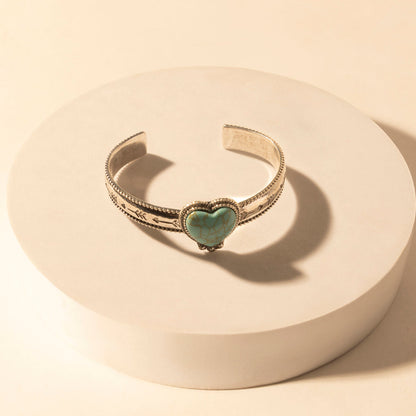 Myra Wildheart Stone Cuff Bracelet for Women with turquoise and arrow detail for everyday western wear Myra USA