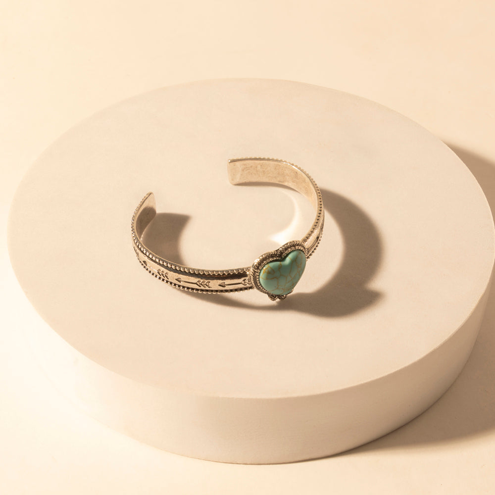 Myra Wildheart Stone Cuff Bracelet for Women with turquoise and arrow detail for everyday western wear Myra USA