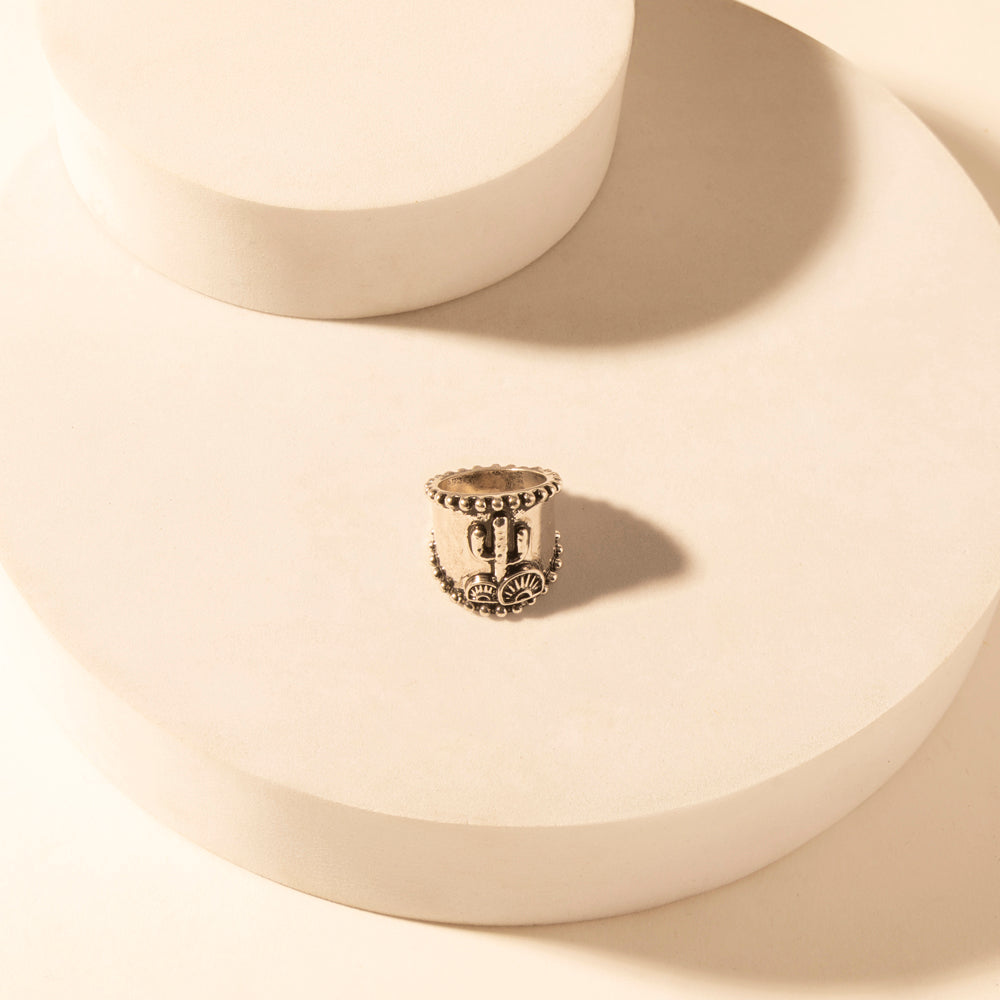 Myra Cactus Country adjustable Ring for Women with engraved cactus detail for everyday western wear Myra USA