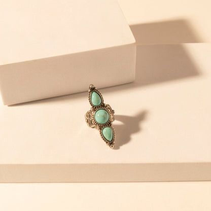 Myra Wildfire Turquoise adjustable Ring for Women with turquoise detail for premium western wear Myra USA