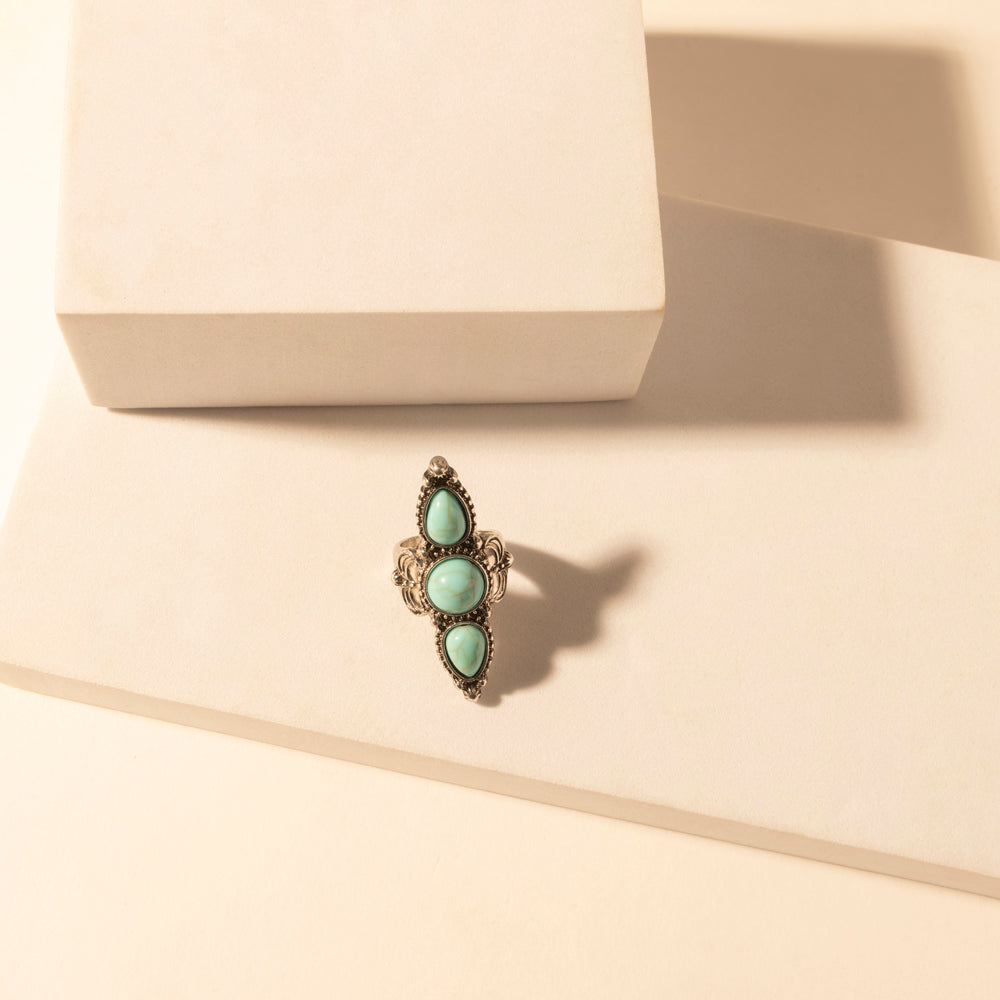 Myra Wildfire Turquoise adjustable Ring for Women with turquoise detail for premium western wear Myra USA