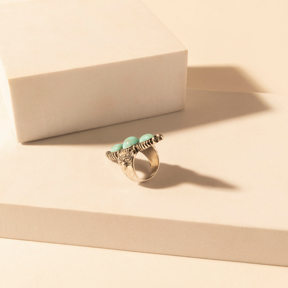 Myra Wildfire Turquoise adjustable Ring for Women with turquoise detail for premium western wear Myra USA