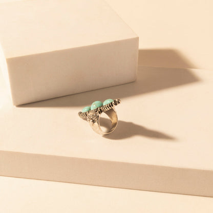 Myra Wildfire Turquoise adjustable Ring for Women with turquoise detail for premium western wear Myra USA