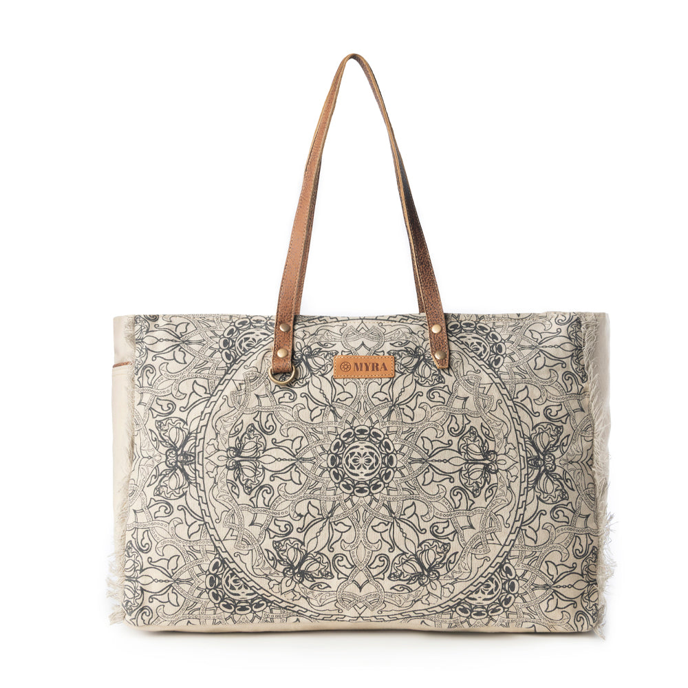 Myra Wildmandala Weekender Bag for Women in ivory with vintage print detail Myra USA