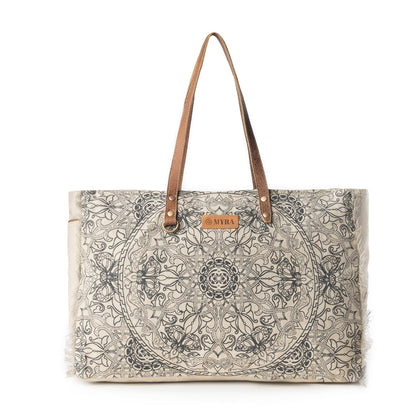 Myra Wildmandala Weekender Bag for Women in ivory with vintage print detail Myra USA