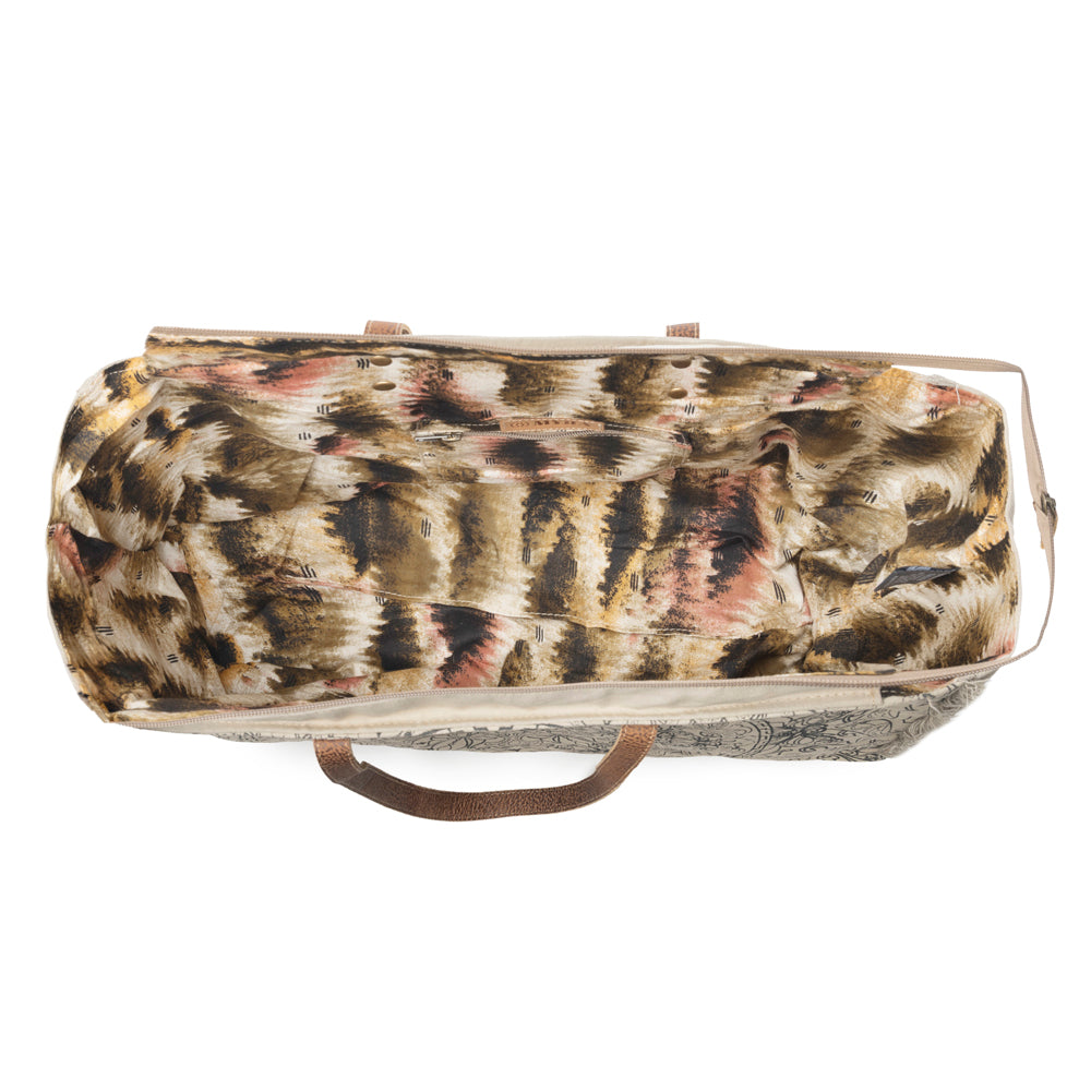 Myra Wildmandala Weekender Bag for Women in ivory with vintage print detail Myra USA