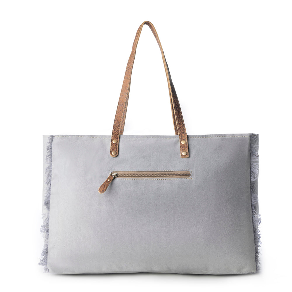 Myra Wild Compass Weekender Bag for Women in sage with vintage print detail Myra USA