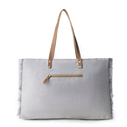 Myra Wild Compass Weekender Bag for Women in sage with vintage print detail Myra USA