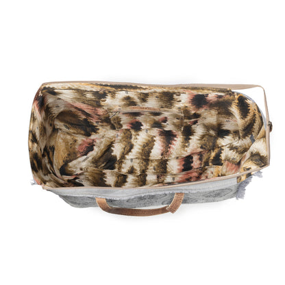 Myra Wild Compass Weekender Bag for Women in sage with vintage print detail Myra USA