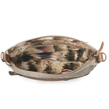 Myra Damask Trail Vintage Crossbody Bag for Women in sage with print detail Myra USA
