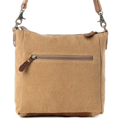 Myra Crestbloom Vintage Crossbody Bag for Women in olive with print detail Myra USA