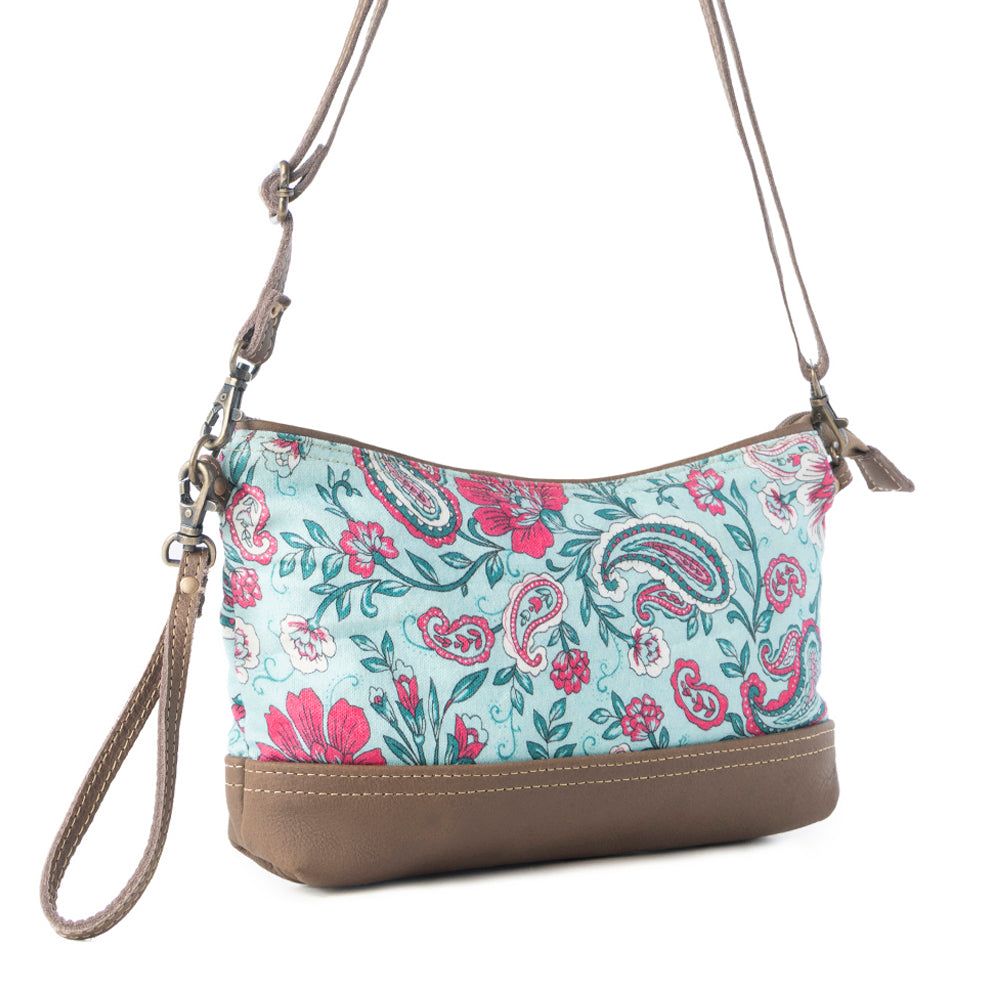 Myra Wild Posy Crossbody Bag for Women in agave with print detail Myra USA