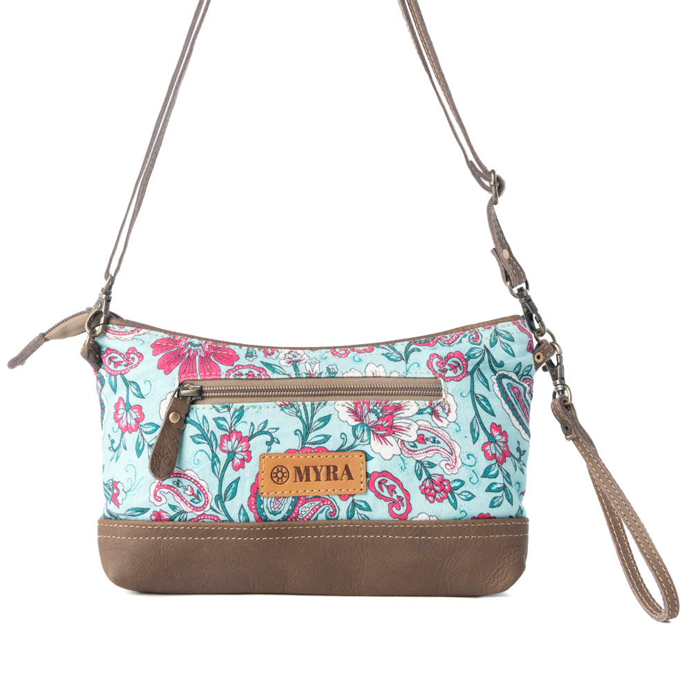 Myra Wild Posy Crossbody Bag for Women in agave with print detail Myra USA