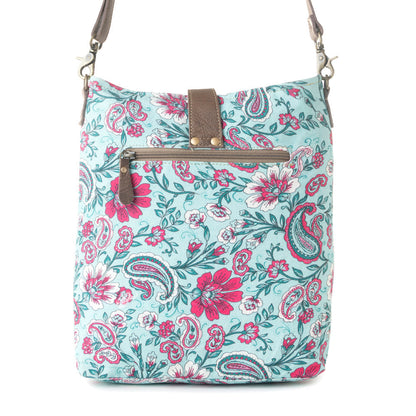 Myra Aspendale upcycled canvas Bag for Women Blue with leather details Myra USA