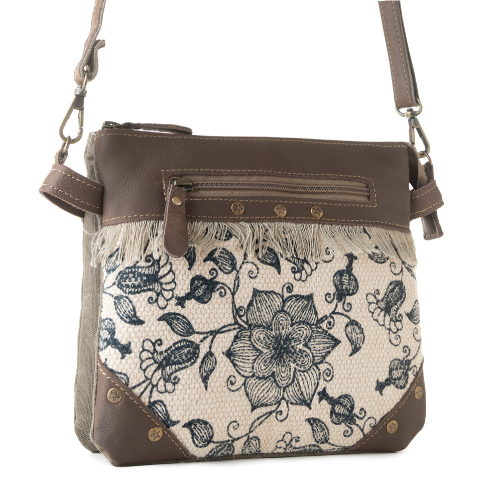 Myra Inkwild Vintage Crossbody Bag for Women in ivory with fringe detail Myra USA