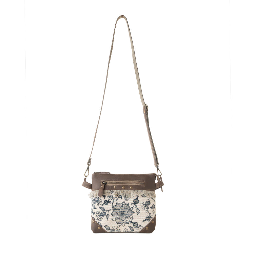 Myra Inkwild Vintage Crossbody Bag for Women in ivory with fringe detail Myra USA