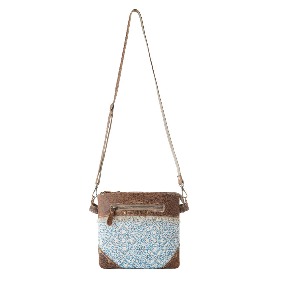 Myra Inkwild Vintage Crossbody Bag for Women in blue with fringe detail Myra USA
