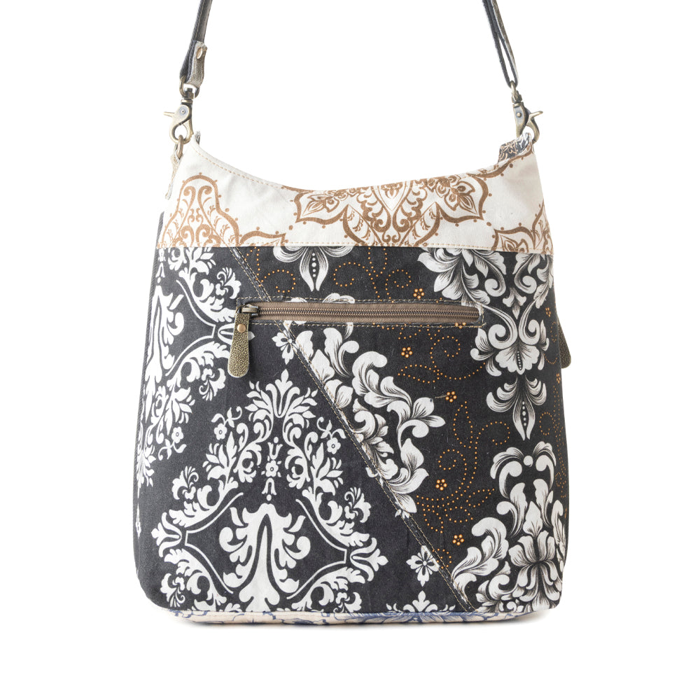 Myra Le Fleur Bel Cowgirl Shoulder Bag for Women in blue floral with leather and Concho details Myra USA
