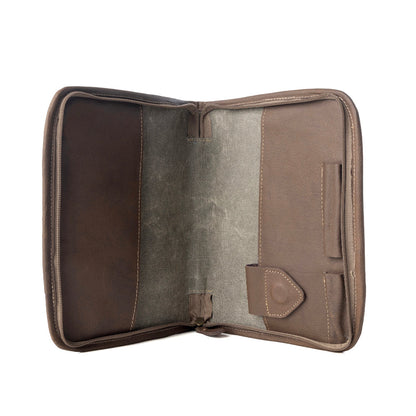 Myra Graceword Western Bible Cover in olive with flap closure and leather detail Myra USA