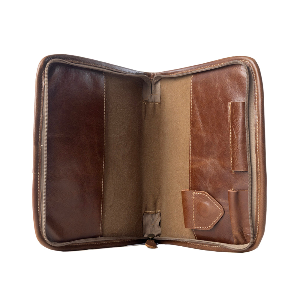 Myra Holycross Western Bible Cover in brown with flap closure and handtooled detail Myra USA