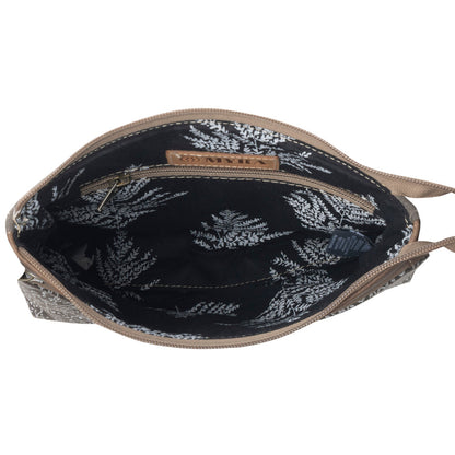 Myra Wildprint Trail Vintage Crossbody Bag for Women in olive with tile detail Myra USA