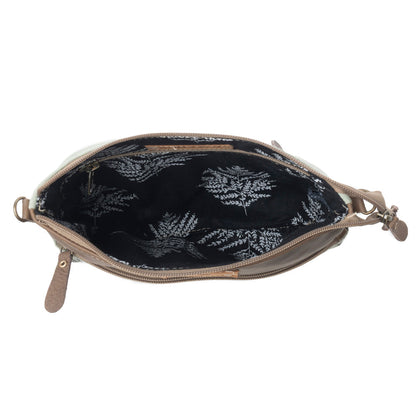 Myra Wildprint Trail upcycled canvas crossbody Bag for Women in sage with floral detail Myra USA
