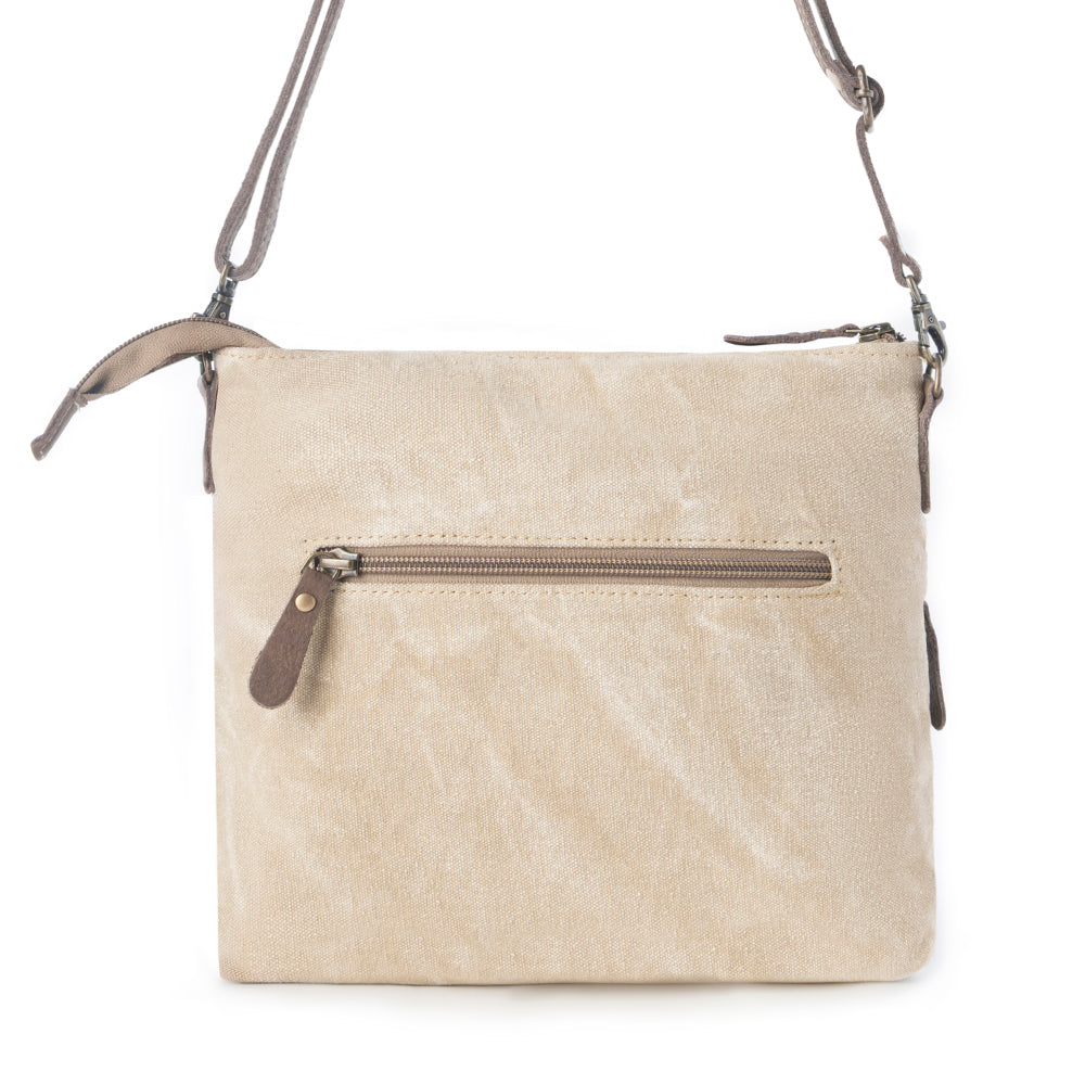 Myra Wildprint Trail upcycled canvas crossbody Bag for Women in ivory with vintage print Myra USA