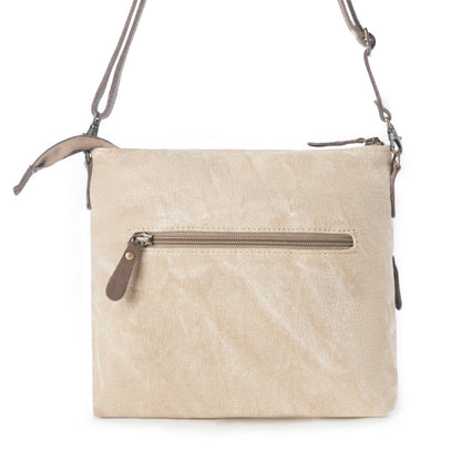 Myra Wildprint Trail upcycled canvas crossbody Bag for Women in ivory with vintage print Myra USA