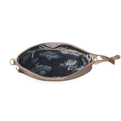 Myra Wildprint Trail upcycled canvas crossbody Bag for Women in ivory with vintage print Myra USA