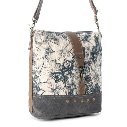 Myra Frostbloom Vintage Shoulder Bag for Women in teal with floral detail Myra USA