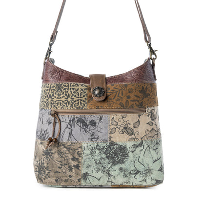 Myra Sageweave Vintage Shoulder Bag for Women in sage with patch detail Myra USA