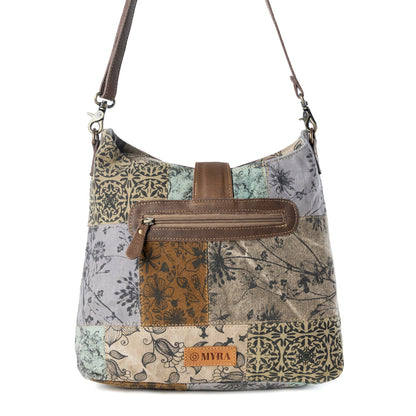 Myra Sageweave Vintage Shoulder Bag for Women in sage with patch detail Myra USA