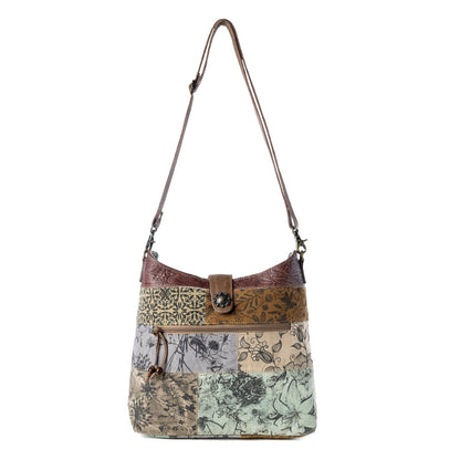 Myra Sageweave Vintage Shoulder Bag for Women in sage with patch detail Myra USA