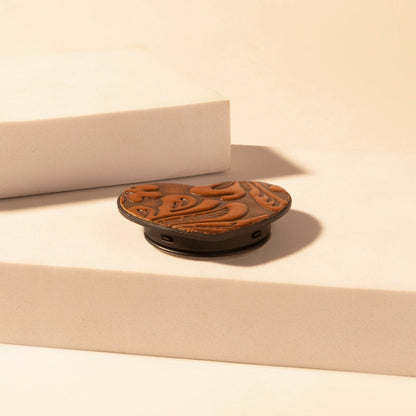 Myra Cowgirl Heart Phone Socket for Women in brown with handtooled detail for everyday use Myra USA