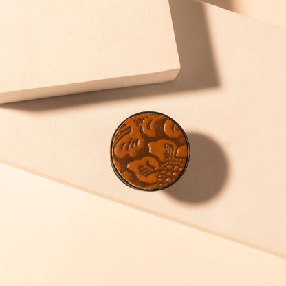 Myra Magnolia Trail Phone Socket for Women in brown with handtooled detail for everyday use Myra USA