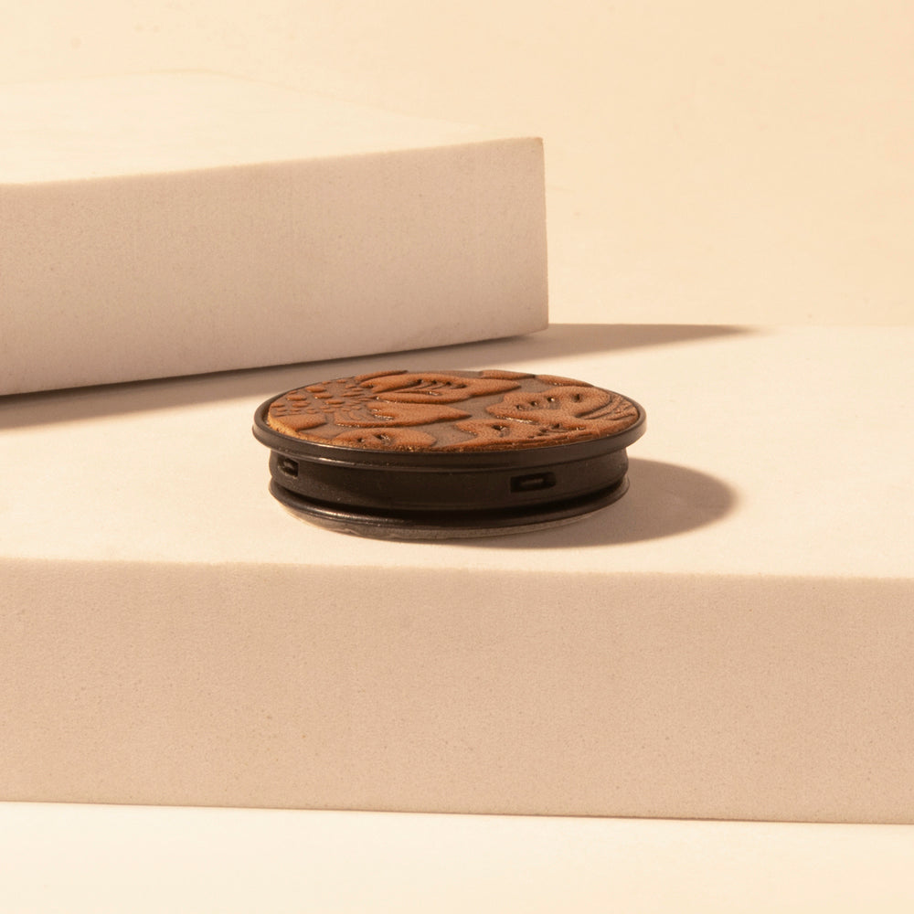 Myra Magnolia Trail Phone Socket for Women in brown with handtooled detail for everyday use Myra USA
