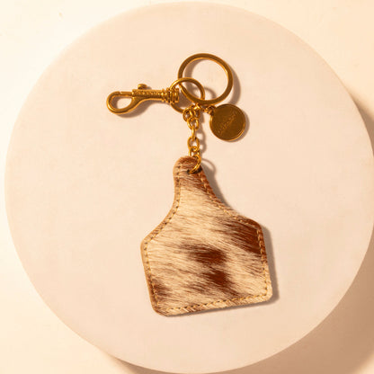Myra Heifer Key Fob for Women in brown with hair-on detail for everyday western carry Myra USA
