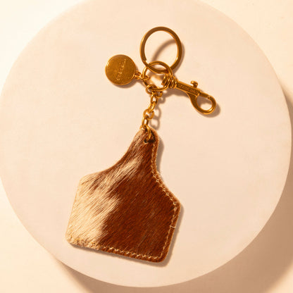 Myra Heifer Key Fob for Women in brown with hair-on detail for everyday western carry Myra USA